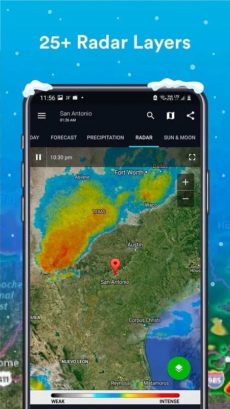 1Weather Forecast Radar mod highlighting air quality feature