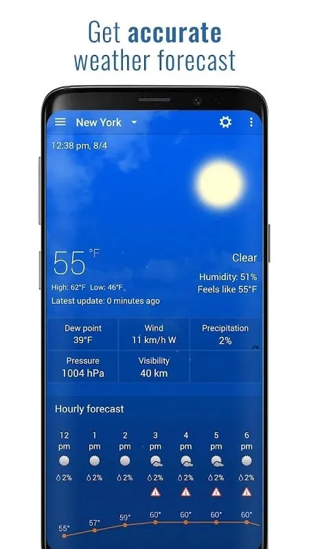 3D Sense Clock Weather mod demonstrating weather information access