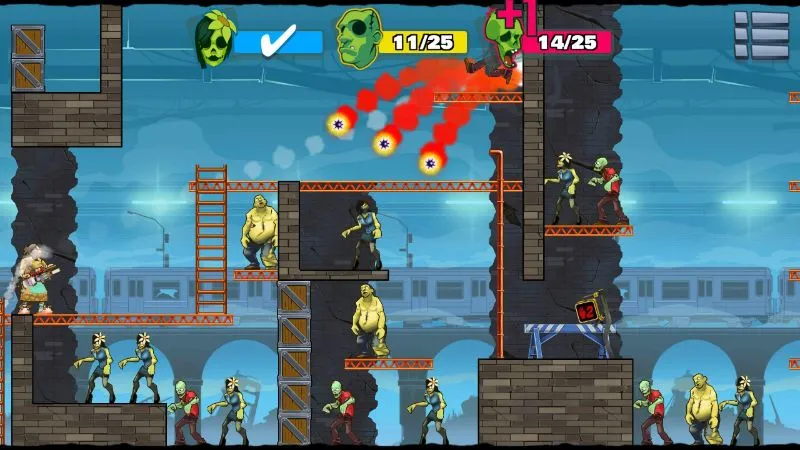 A character in Stupid Zombies 3 aiming a weapon.