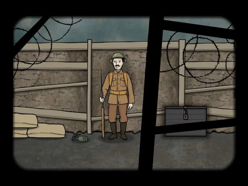 A close-up of a puzzle in Rusty Lake: Roots, highlighting the in-game hint button provided by the mod.