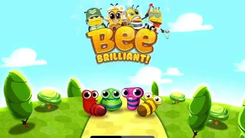 A colorful screenshot of the Bee Brilliant game showing the gameplay.