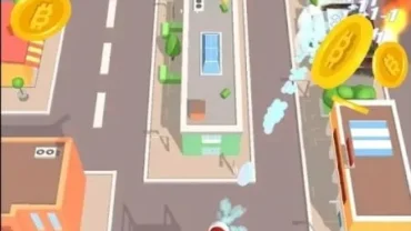 A firefighter running through flames in Blaze Hero.