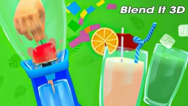 A person playing Blend It 3D on a mobile phone.