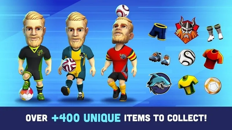 A player customizing their team in Mini Football MOD APK.