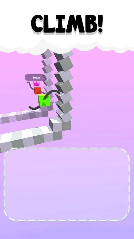 A player drawing legs for their character in Draw Climber.