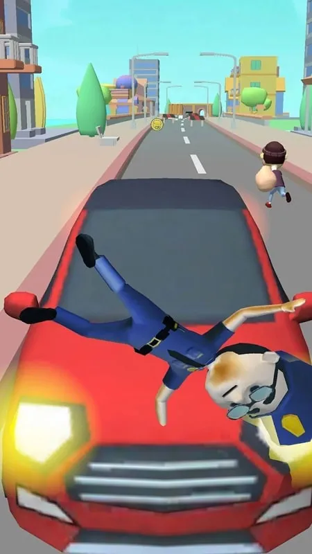 A police car pursuing a criminal's vehicle in Police vs Thief.