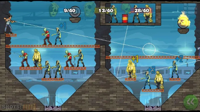 A scene from Stupid Zombies 3 displaying the game's background.