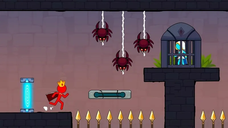 A screenshot displaying different costume options available in Stickman Red boy and Blue girl.