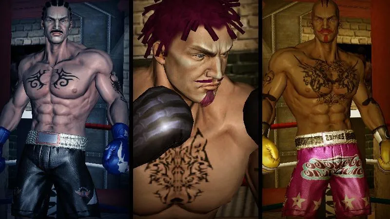 A screenshot displaying the character selection screen in Punch Boxing 3D, showcasing different boxers with varying stats.