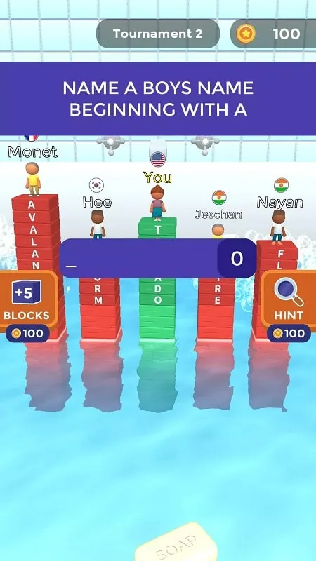 A screenshot displaying the various block designs available in the Text or Die game.