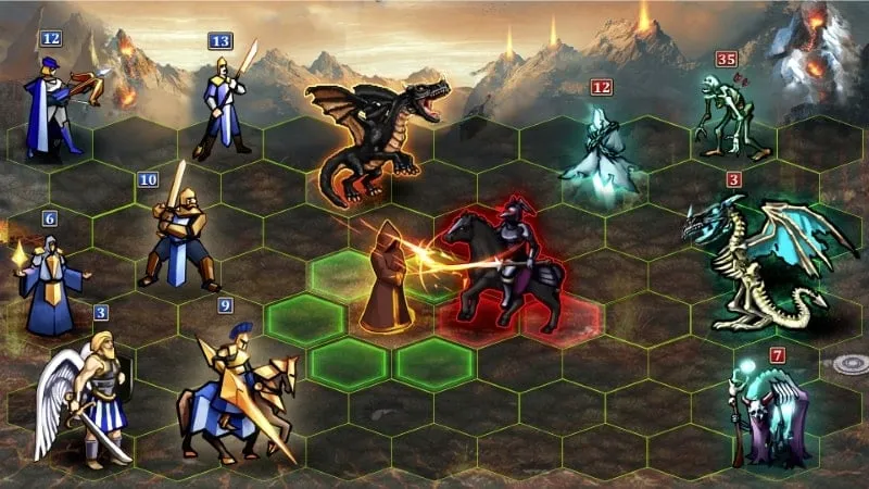 A screenshot displaying various units and their upgrade options within the Magic World game.