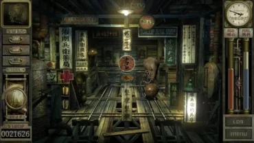 A screenshot from Garage: Bad Dream Adventure showing the protagonist in a dilapidated industrial setting.
