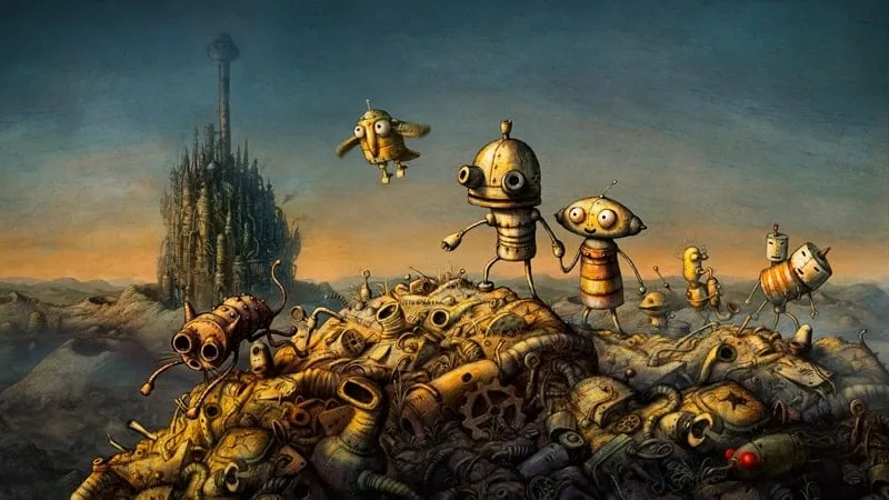 A screenshot from the game Machinarium showcasing the unique art style and environment.