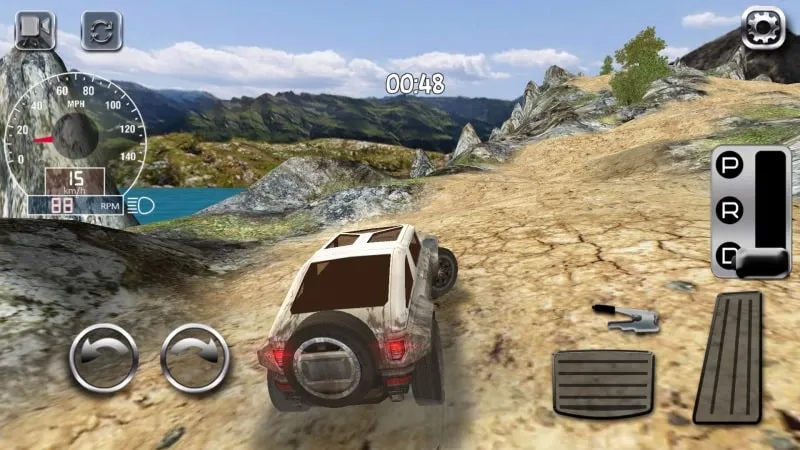 A screenshot of 4x4 Off Road Rally 7 demonstrating diverse terrains.