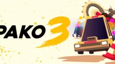 A screenshot of Pako 3 gameplay showing a car being chased by police.