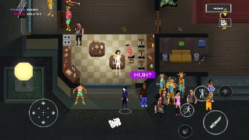 A screenshot of Party Hard Go showing various items available for purchase in the in-game store.