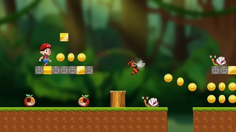 A screenshot of Super Bros Run gameplay on a mobile device.