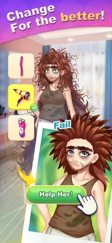 A screenshot of the character customization screen in My Romance.