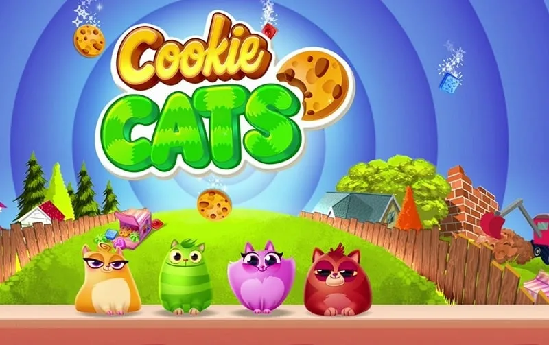 Tangkapan layar game Cookie Cats, menampilkan antarmuka yang penuh warna dan menyenangkan.