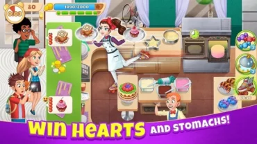 A screenshot of the Cooking Diary game interface, showing the gameplay and available options.