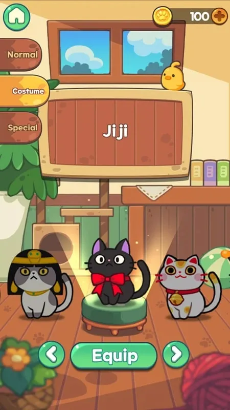 A screenshot of the game displaying various cat breeds available for selection.