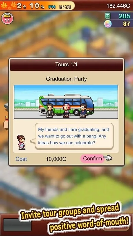 A screenshot of the game Hot Springs Story 2 displaying the in-game currency and shop interface where players can purchase items.