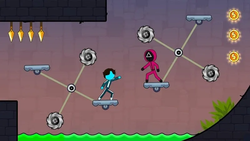 A screenshot of the game Stickman Red boy and Blue girl showing the main characters.