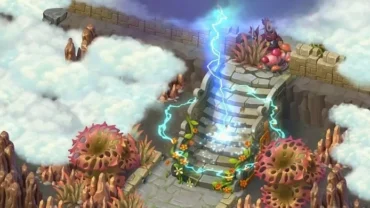 A screenshot of the gameplay in Ancient Village 3, showcasing the vibrant graphics and building options.