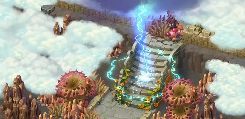 A screenshot of the gameplay in Ancient Village 3, showcasing the vibrant graphics and building options.