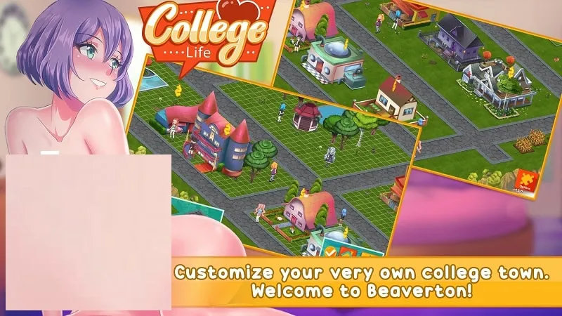 A screenshot of the gameplay in College Life, showcasing the building and management aspects.