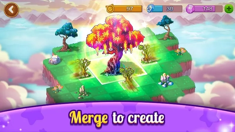 A screenshot of the gameplay in Fantastic Pets, showcasing the merging mechanic.