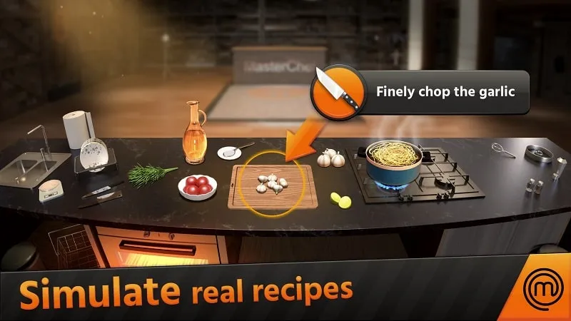 A screenshot of the MasterChef game interface displaying a cooking challenge.