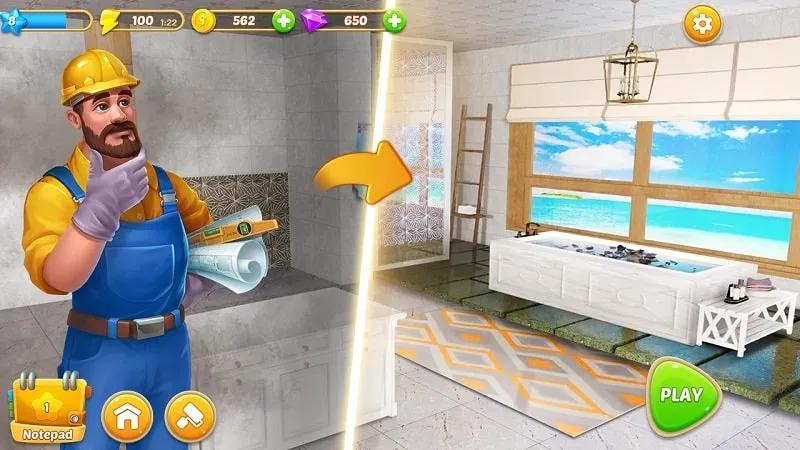 A screenshot of the Merge Home game displaying a variety of furniture options for merging.