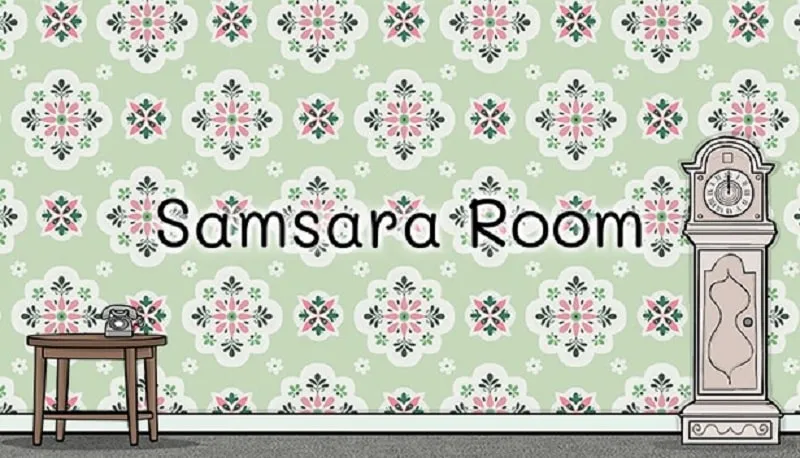 A screenshot of the Samsara Room game, showcasing the intricate detail of the room and the various interactive objects within.