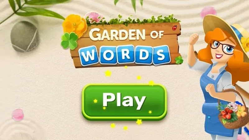 A screenshot of the Word Garden game displaying a puzzle.