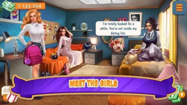 A screenshot showcasing the gameplay of Campus: Date Sim, highlighting the interaction with one of the female characters.