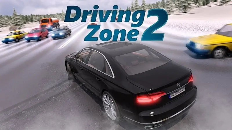 A screenshot showcasing the gameplay of Driving Zone 2, highlighting the detailed car models and the racing environment.