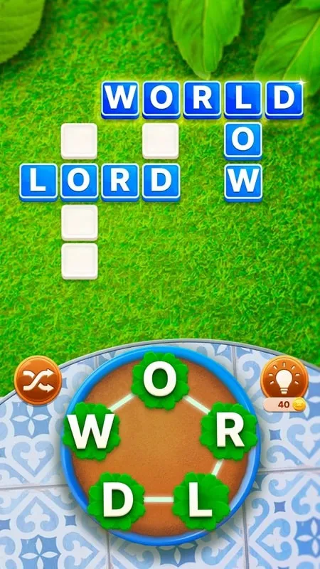 A screenshot showcasing the gameplay of Word Garden.