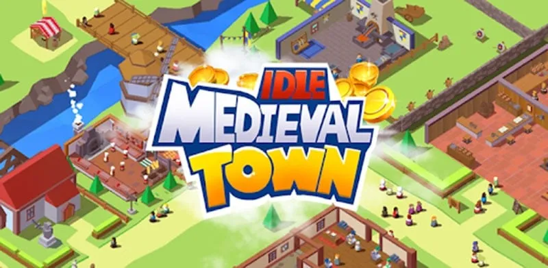 Kota abad pertengahan yang ramai di Idle Medieval Town.