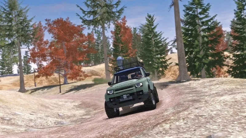 A truck hauling logs through a muddy terrain in Offroad Masters.