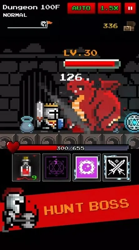 Accessing the MOD menu in Dungeon and Pixel Hero.