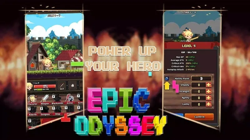 Accessing the MOD Menu in Epic Odyssey.