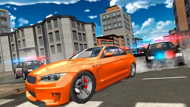 Accessing the mod menu in Extreme Car Driving Racing 3D.