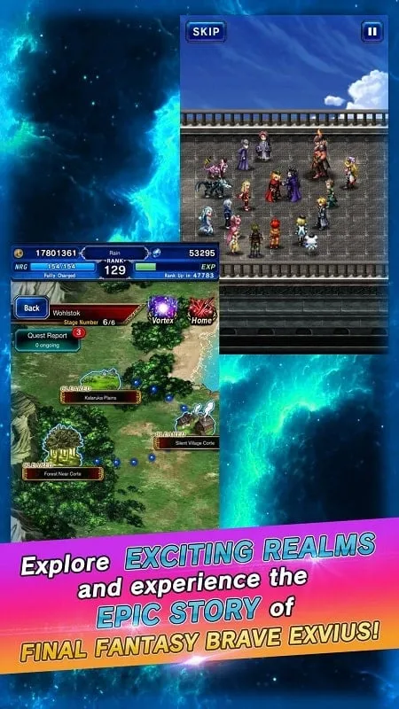 Accessing the MOD menu in FINAL FANTASY BRAVE EXVIUS