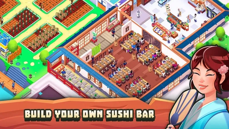 Accessing the mod menu in Sushi Empire Tycoon.