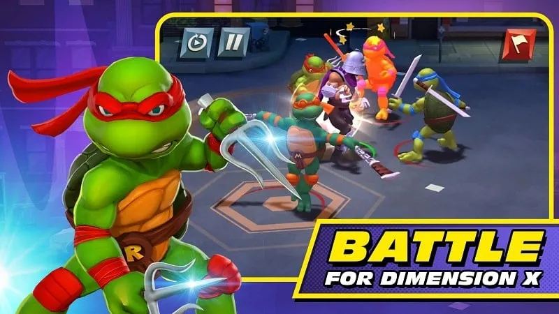 Acessando o menu MOD no TMNT: Mutant Madness