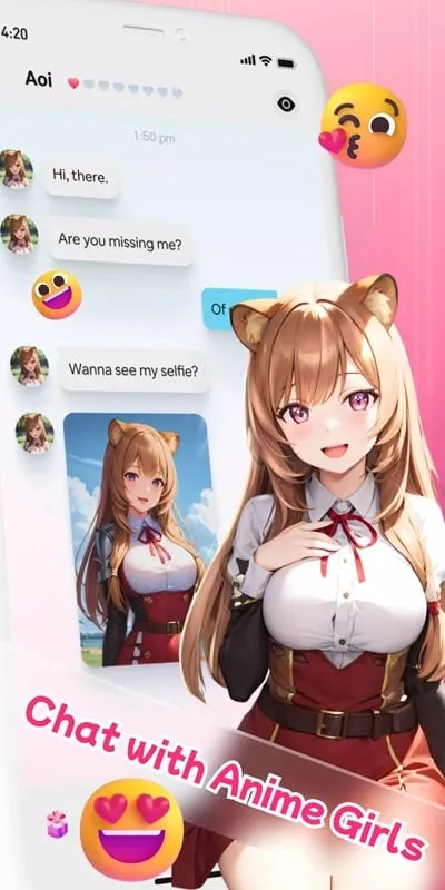 Accessing the mod menu in Waifu Chat AI Anime Chatbot.