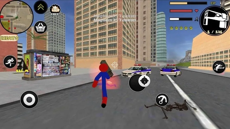 Action-packed gameplay in Stickman Spider Rope Hero.