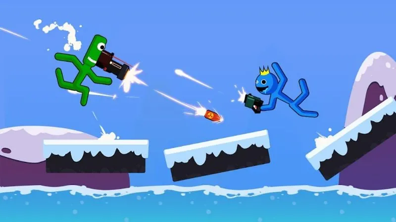 Action-packed gameplay scene in Stickman Fighting Supreme.