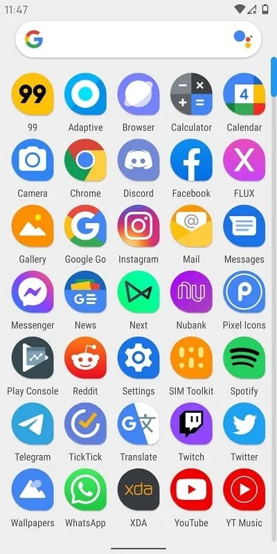 Adaptive Icon Pack mod interface showing premium features